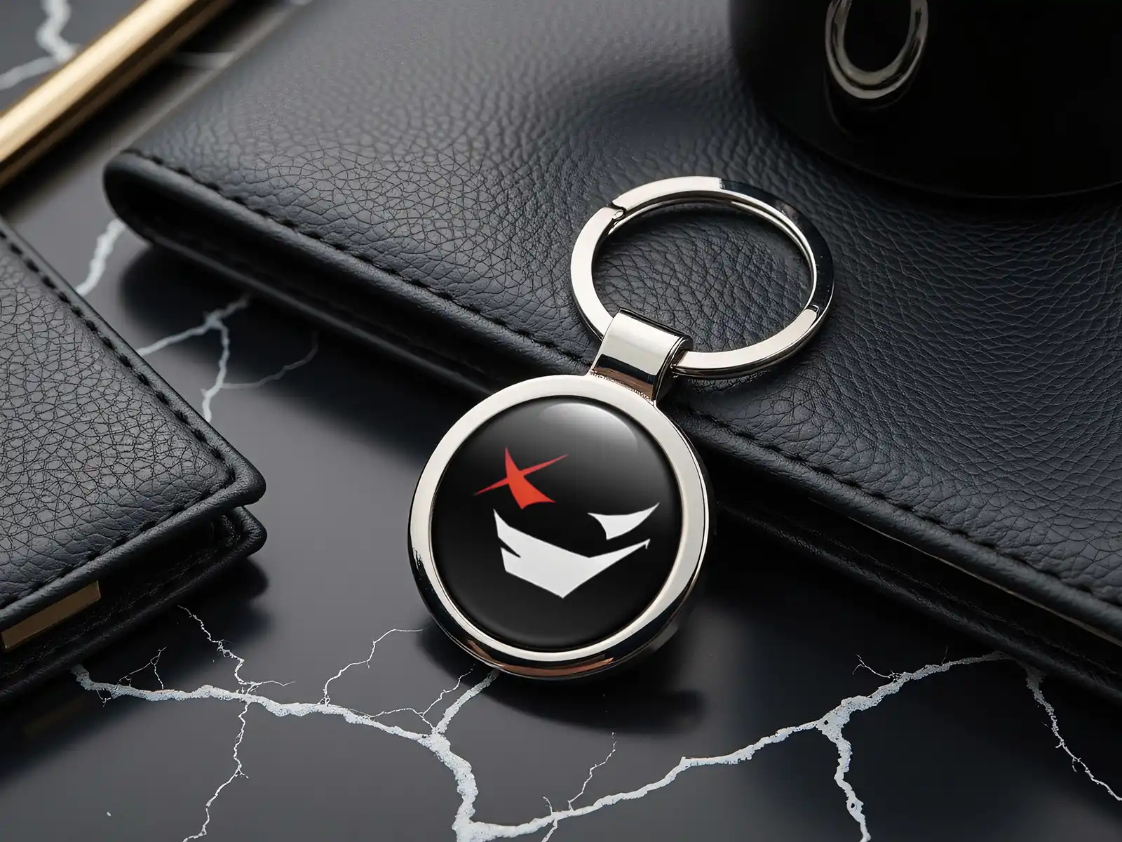 Auto Pet Keyring Tag Metallic Style Premium